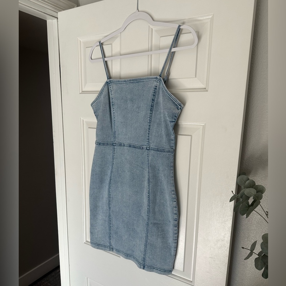 Jean stretch body con mini dress